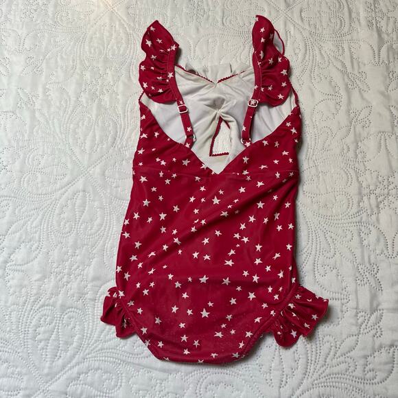 SweetHoney One Piece Red Stars Swim Suit Size 4T - Picture 3 of 6